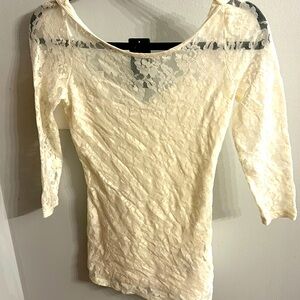 New with tags ivory lace top, size xs